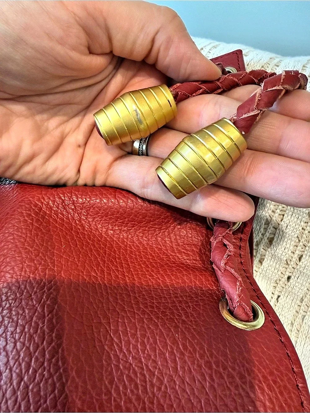 APC vintage 🍒 Red Leather Tote